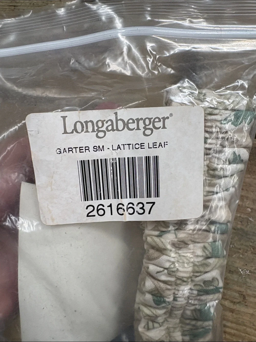 Longaberger Beige and Green Floral garter